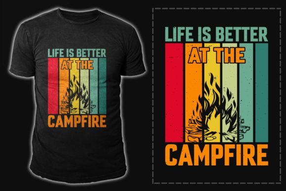 Camping Retro Vintage Tees Design: Graphics for Authentic T-Shirt Designs