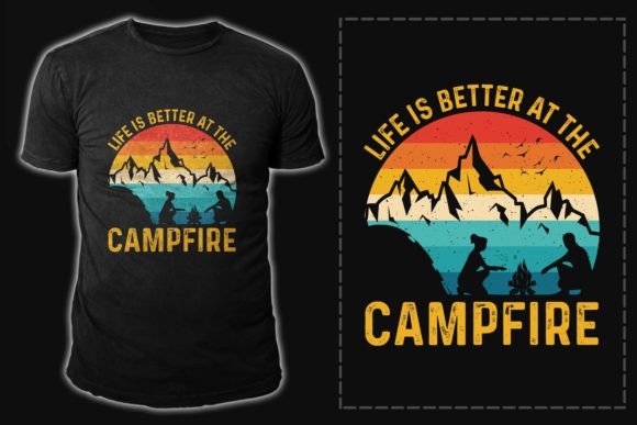 Camping Vector Vintage T-Shirt Design Graphics
