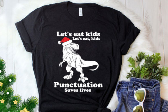 Christmas Dinosaur Funny T-Shirt Graphics