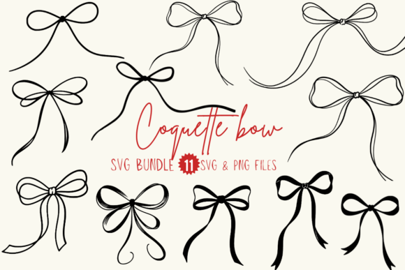 Coquette Bow SVG PNG Bundle: Graphics for T-Shirt Designs