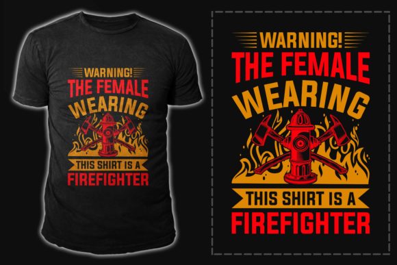 Firefighter Vector T-Shirt Design Graphics