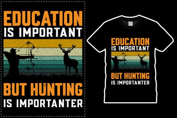 HUNTING T-Shirt Design Vector Graphics for Print Templates & Digital Graphics