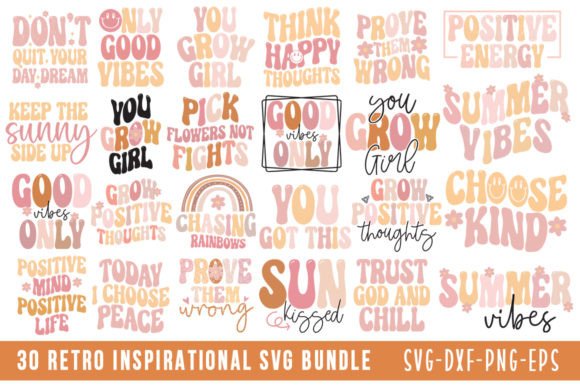 Inspirational Bundle: Retro Graphics for T-Shirt Designs