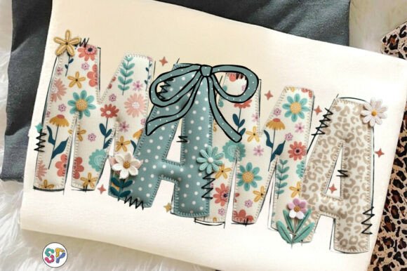 Patchwork Floral Mama PNG: Graphics & T-Shirt Designs