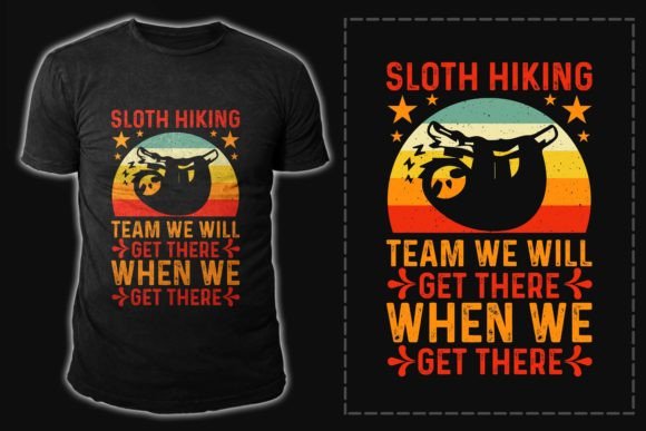 Sloth Hiking Vintage T Shirt Design: Graphics That Tell a Story