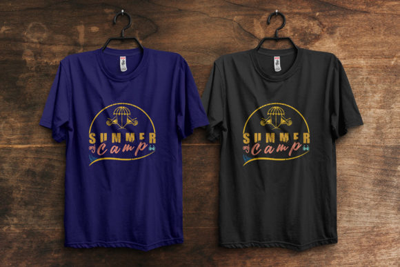 Summer Camp T-Shirt Design Template: Graphics & Print Templates